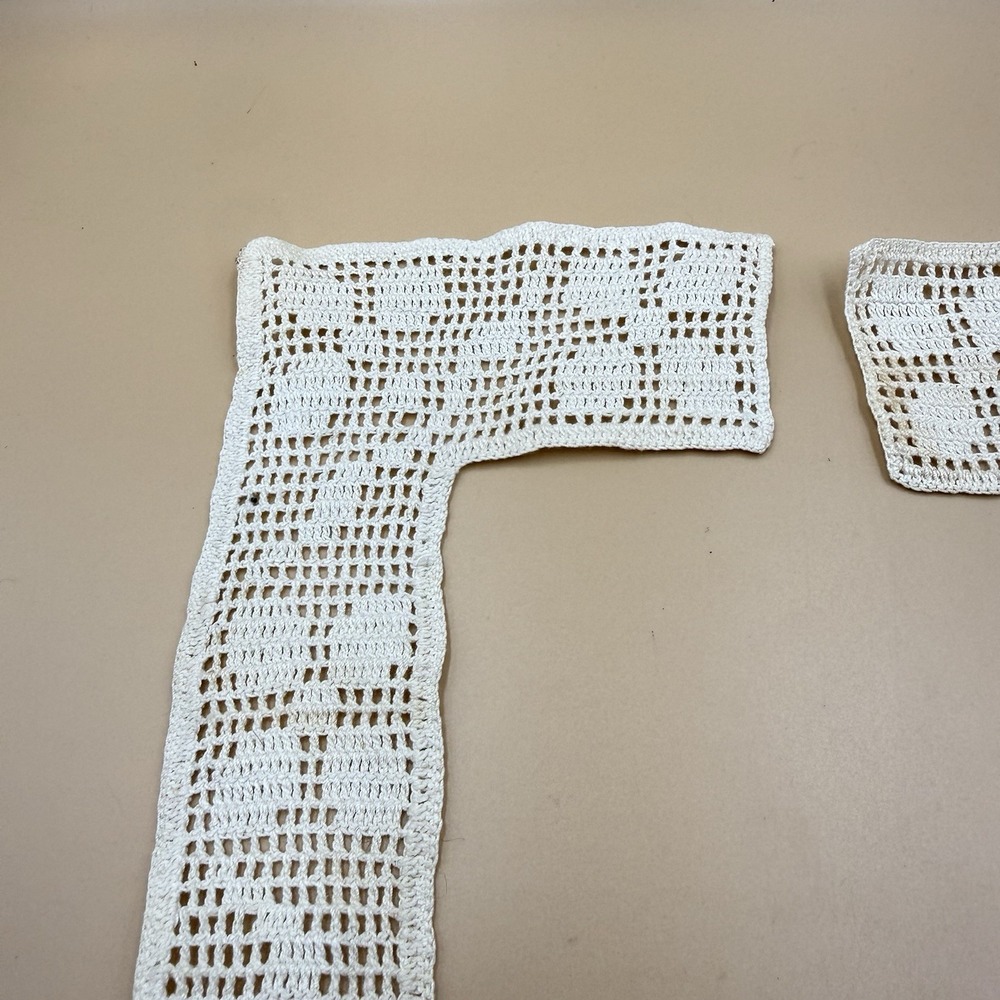 Vintage Handmade Filet‎ Crochet Detachable Collar White Lace Bib Peter Pan - Picture 4 of 8